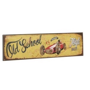 Metal Skilt Old School - High Quality 40x10cm